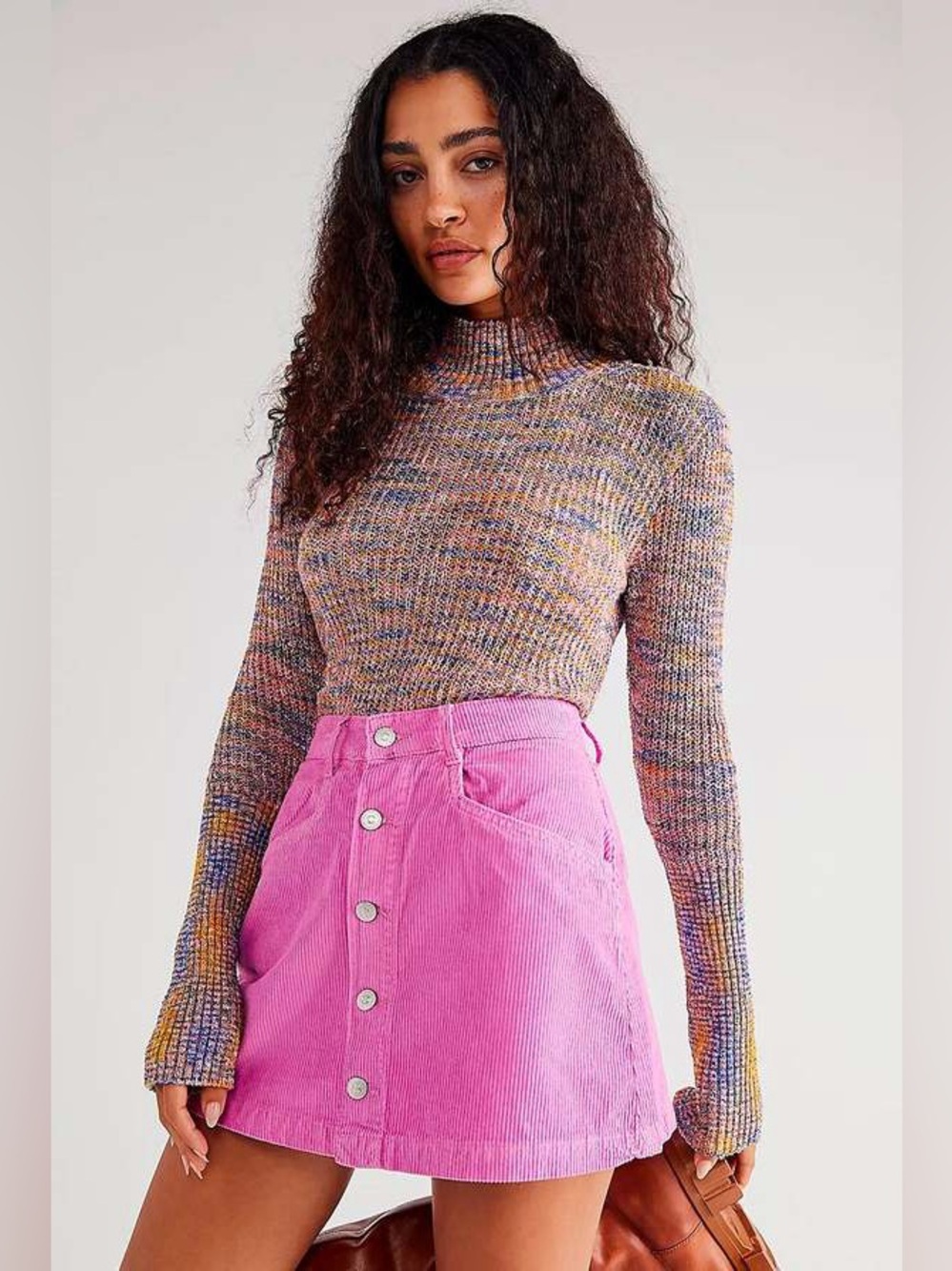 Free People Ray Cord Mini Skirt Sz 4 Barbie Pink Corduroy High Rise 100% Cotton